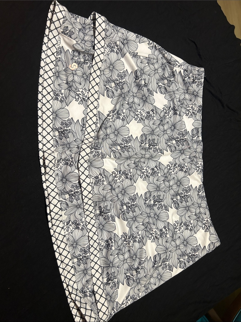 Women's Black & White Floral Skirt